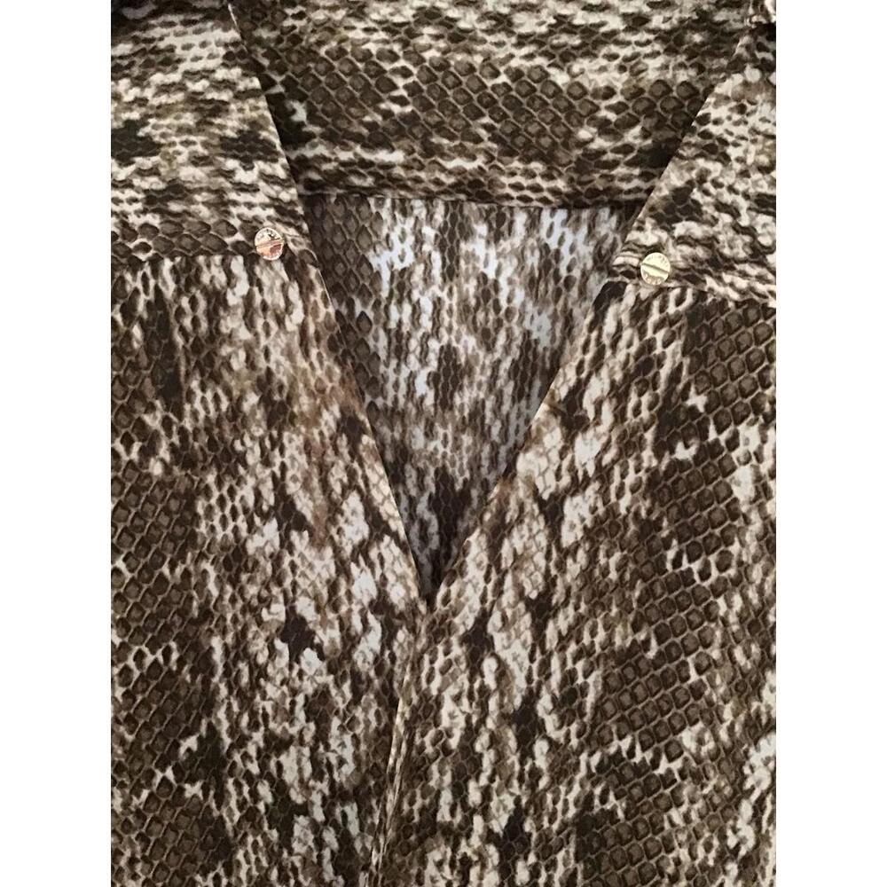MICHAEL KORS animal snake print sleeveless cowl neck blouse long sleeve Size 4 - Picture 3 of 8